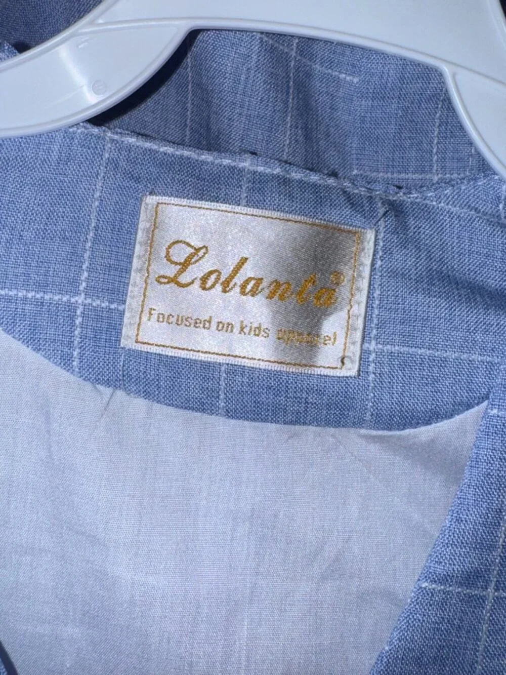 Lolanta Vest/Short suit light blue/white checkered box print
